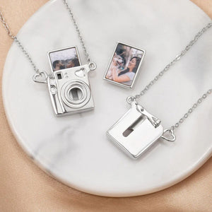 Personalized Mini Pull-Out Camera Locket Necklace with Photo