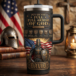 USA Armor Of God Tumbler - Personalized Gifts For Patriots