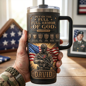USA Armor Of God Tumbler - Personalized Gifts For Patriots
