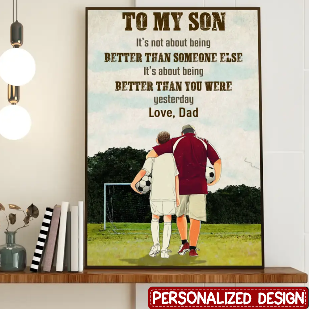Custom Personalized Soccer Poster, Canvas with custom Name, Number & Appearance, To My Son/ Daughter, Gift For Soccer Players, Soccer Poster, Soccer Wall Decor