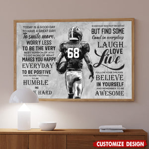 Today Is A Good Day-Motivational Personalized Football Boy-Gift For Football Lovers
