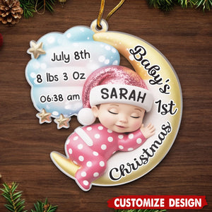 Personalized Christmas Baby Shower Ornament- Gifts For New Moms, New Dads, New Parents