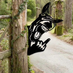 Peek-A-Boo Laughing Donkey Middle Finger Metal Sign