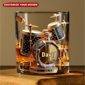 Awesome Drummer - Personalized Drummer Whiskey Glass