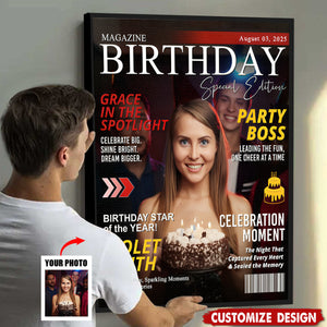 Personalized Birthday Magazine Cover Poster
