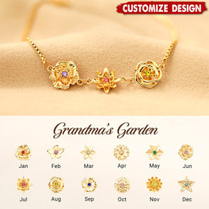 Personalized 1-10 Three-Dimensional Birth Flowers Bracelet-Mother's Day Gift