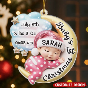 Personalized Christmas Baby Shower Ornament- Gifts For New Moms, New Dads, New Parents