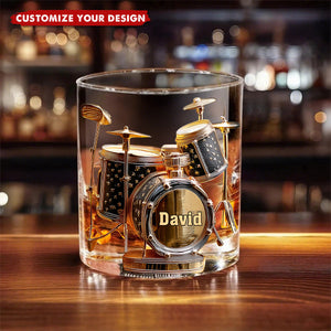 Awesome Drummer - Personalized Drummer Whiskey Glass