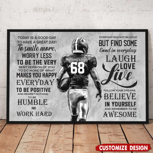 Today Is A Good Day-Motivational Personalized Football Boy-Gift For Football Lovers