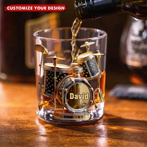 Awesome Drummer - Personalized Drummer Whiskey Glass