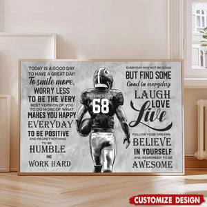 Today Is A Good Day-Motivational Personalized Football Boy-Gift For Football Lovers