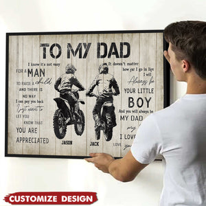 Personalized Motocross Dad Son Poster - Birthday,Father's Day Gift For Motocross Lovers