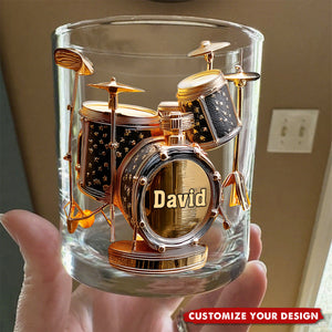 Awesome Drummer - Personalized Drummer Whiskey Glass