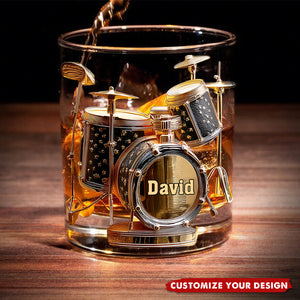Awesome Drummer - Personalized Drummer Whiskey Glass