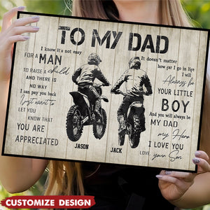 Personalized Motocross Dad Son Poster - Birthday,Father's Day Gift For Motocross Lovers