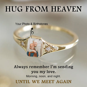 Personalized Memorial Rings With 2 Birthstones, Sympathy Gift For Friend Or Family