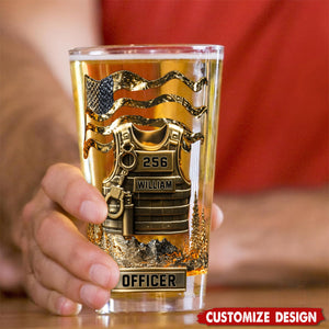 Serve And Protect - Personalized Police Officer Beer Glass