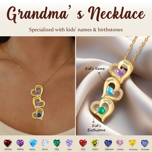 Personalized Heart Birthstone Necklace, Mother's Day Gift
