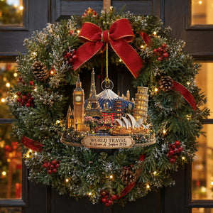Custom World Travel Acrylic Ornament, Adventure Christmas, Holiday Keepsake