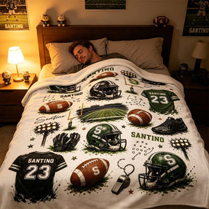 Personalized American Football Blanket, American Football Gift