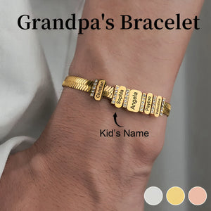 Personalised Flex Snake Chain Man's Bracelet-Gift for Dad/Grandpa
