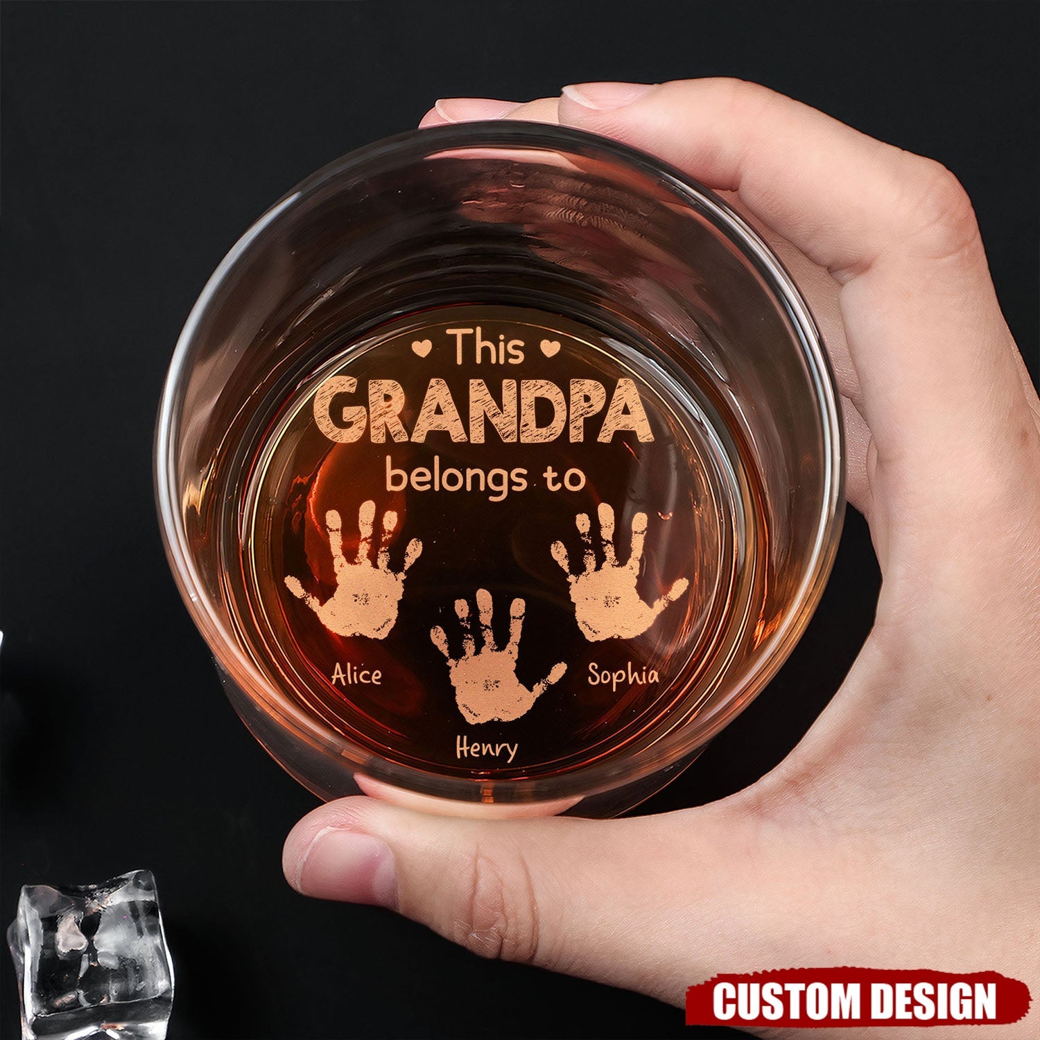 This Grandpa Belongs To - Personalized Whiskey Glass - Father's Day, Birthday Gift For Dad