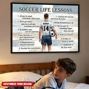 Personalized Soccer Life Lessons Poster - Inspirational Gift for Young Football Athletes & Sports Families