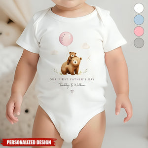 First Fathers Day-Personalized Baby Onesie And Sleepsuit