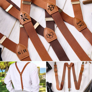 Personalized Monogrammed Leather Suspenders for Unique & Love-Best Gift For Man