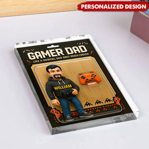 Gamer Dad Cooler Custom Action Figure-Personalized Acrylic Block Plaque-Father's Day Gift