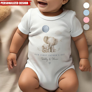 First Fathers Day-Personalized Baby Onesie And Sleepsuit