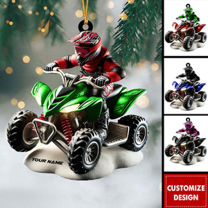 ATV Motorbike Christmas Personalized Acrylic Ornament