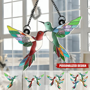 Stained Hummingbirds - Personalized Suncatcher