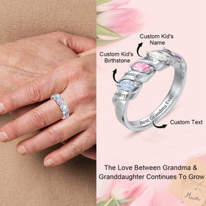 Personalized Family Kids Birthstone Ring