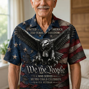 Bold Eagle Veteran Hawaiian Shirt, Personalized Gifts For Veterans