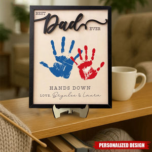 Personalized Fathers Day Gift From Kids DIY Handprint Sign-Gift for Dad and Grandpa