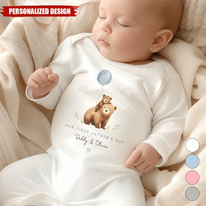 First Fathers Day-Personalized Baby Onesie And Sleepsuit