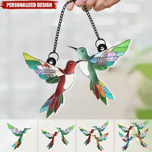 Stained Hummingbirds - Personalized Suncatcher