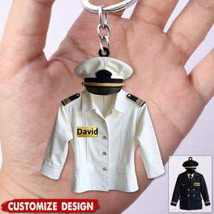 Personalized Pilot Uniform Keychain - Gift For Pilot