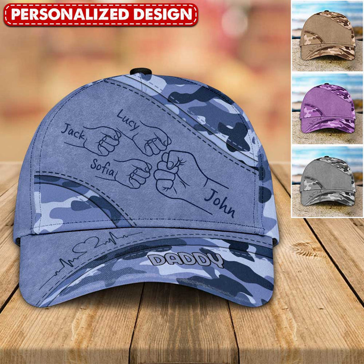 Best Dad Ever Camo Pattern - Personalized Custom Classic Cap - Father's Day Gift For Dad