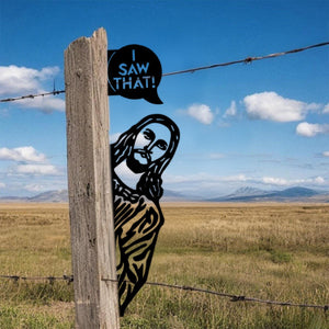 Peek-A-Boo Jesus Metal Sign-"I Saw That" Funny Decor-Funny Religious Decor