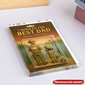 I Hooked the Best Dad Fishing-Personalized Acrylic Plaque-Father's Day Gift