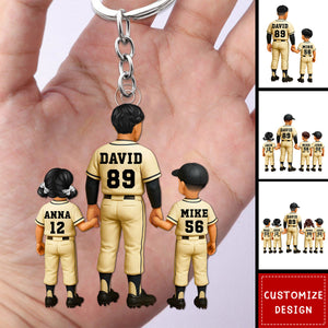 We Caught the Best Dad Baseball-Personalized Acrylic Keychain-Father's Day Gift