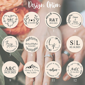 Personalized Round Engagement Wood Ring Box, Gift For Her