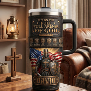 USA Armor Of God Tumbler - Personalized Gifts For Patriots