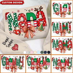 2024 New Release Personalized Christmas Blessed Grammy Nana Mimi Gigi And Grandkids Sweatshirt