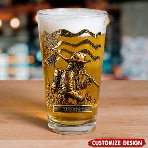 Proud Firefighter - Personalized Firefighter Beer Glass