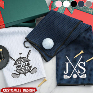 Monogrammed Golf Towel-Personalized Golf Towel-Gift for Family Friend