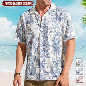 Dog Lovers Toile De Jouy Style Custom Dog Breeds - Personalized Hawaiian Shirt