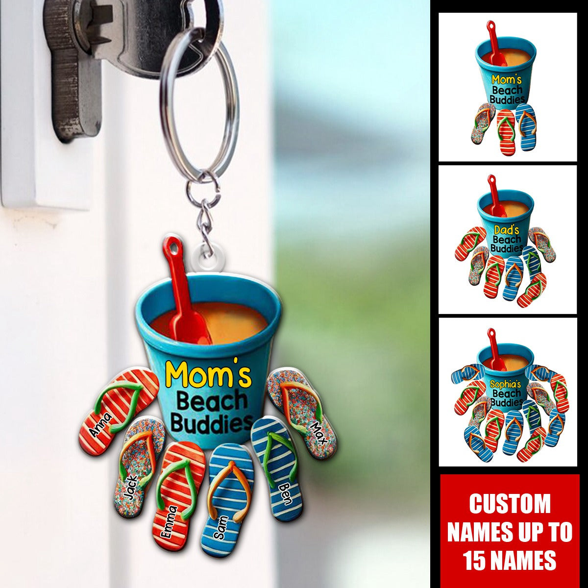 Summer Flipflop Grandma's/Mom's/Dad's Beach-Personalized Acrylic Keychain